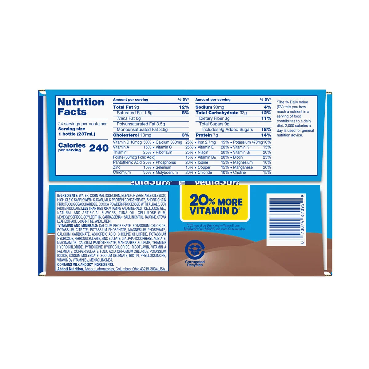 PediaSure with OptiGRO Plus Kids Shake, 8 fl oz., 24-count