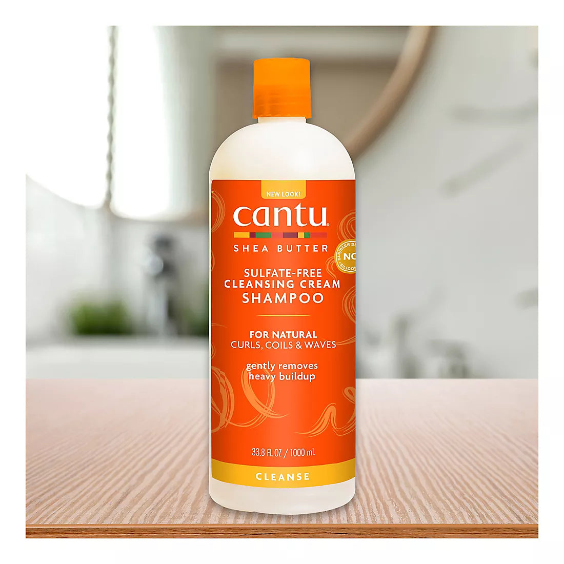 Cantu Shea Butter for Natural Hair Sulfate-Free Cleansing Cream Shampoo, 1 Liter