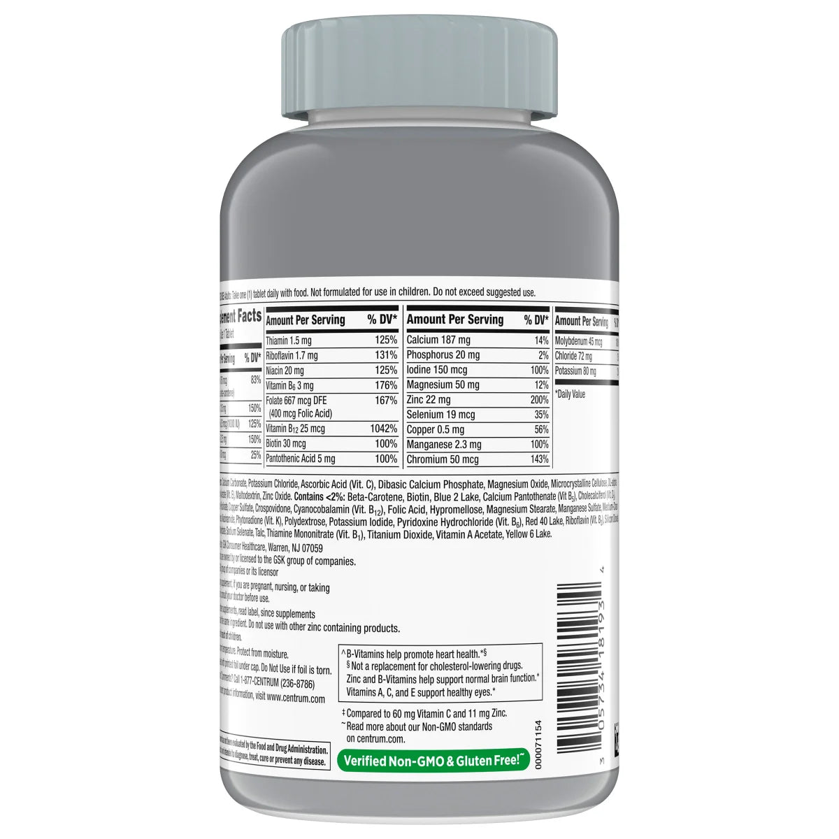 Centrum Silver Adultos 50+ Multivitamínico, 325 Comprimidos