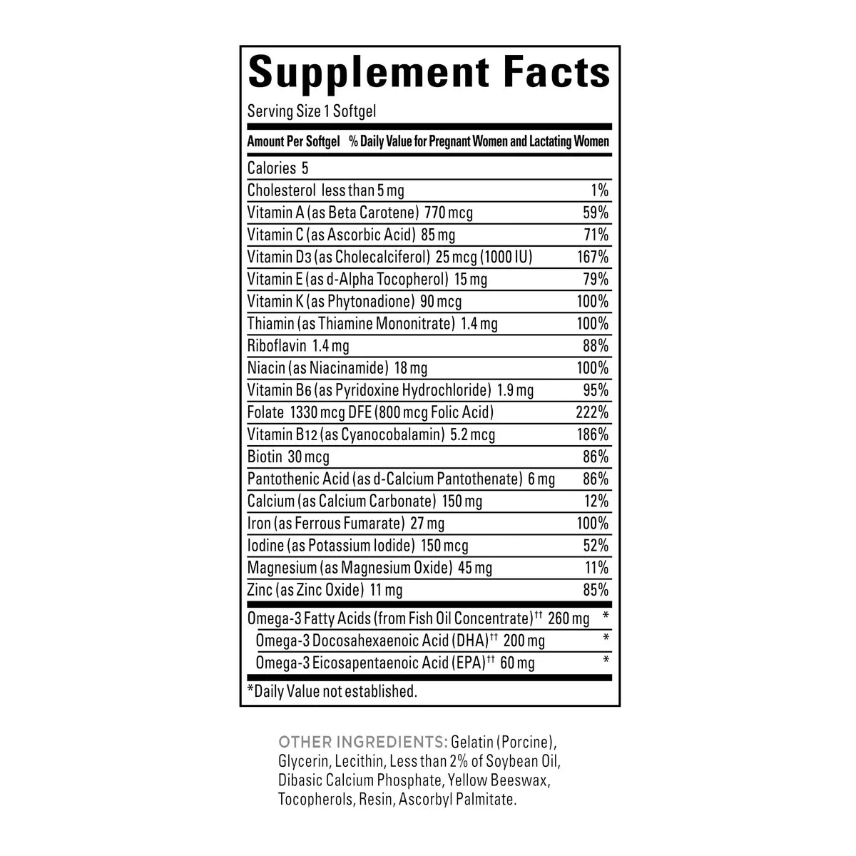 Nature Made Prenatal Folic Acid + DHA, 150 Softgels