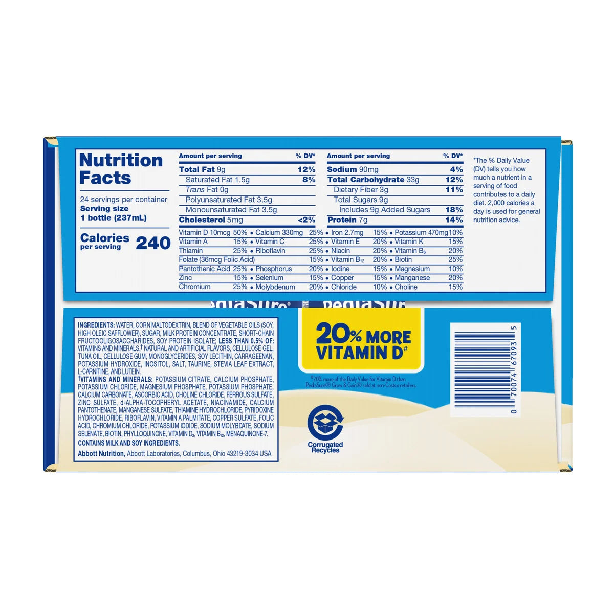 PediaSure with OptiGRO Plus Kids Shake, 8 fl oz., 24-count