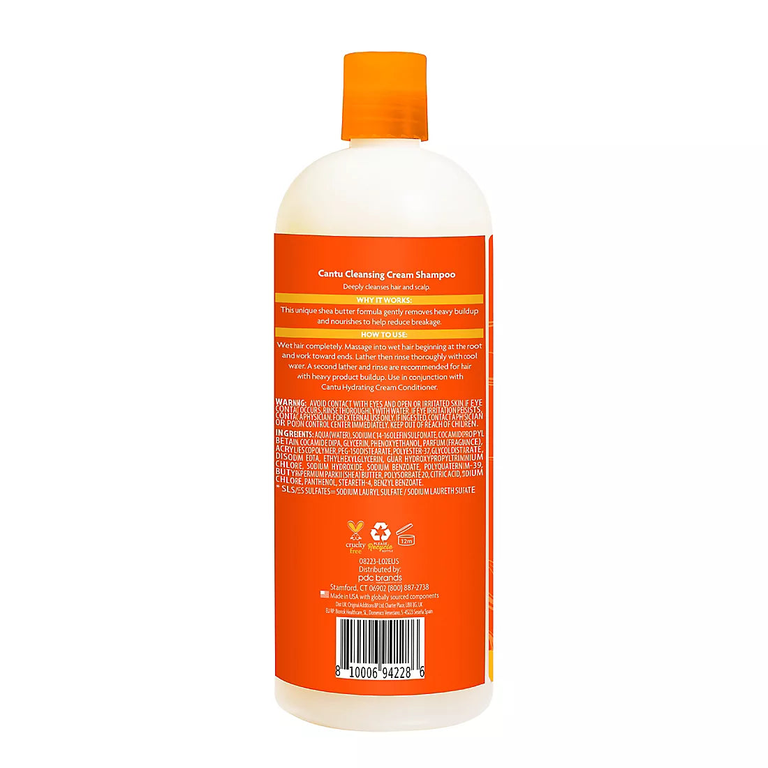 Cantu Shea Butter for Natural Hair Sulfate-Free Cleansing Cream Shampoo, 1 Liter