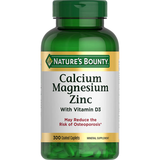 Nature's Bounty Calcium, Magnesium, Zinc Coated Caplets, 300 ct.
