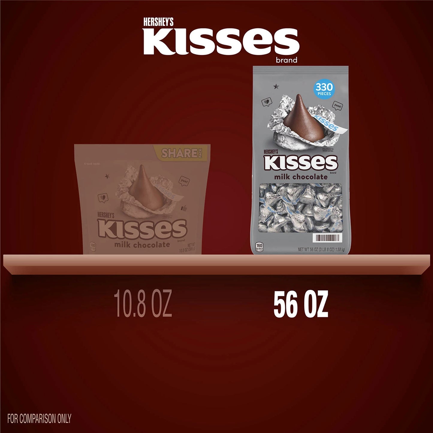 HERSHEY'S KISSES Milk Chocolate Candy, 330 pcs.