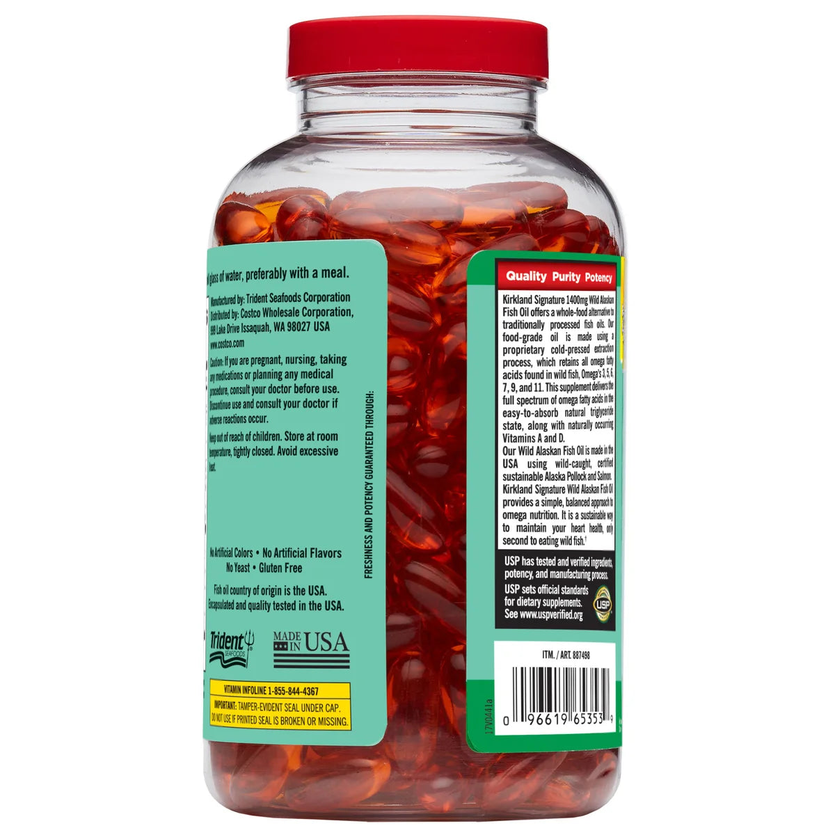 Kirkland Signature Wild Alaskan Fish Oil 1400 mg., 230 Softgels