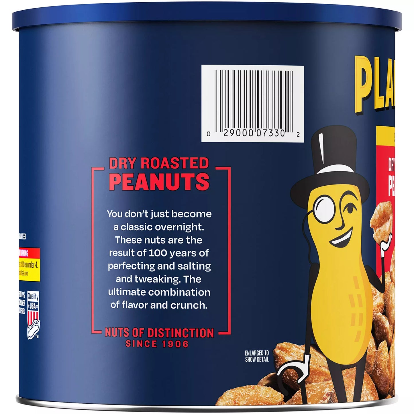 Planters Salted Dry Roasted Peanuts Canister, 52 oz.