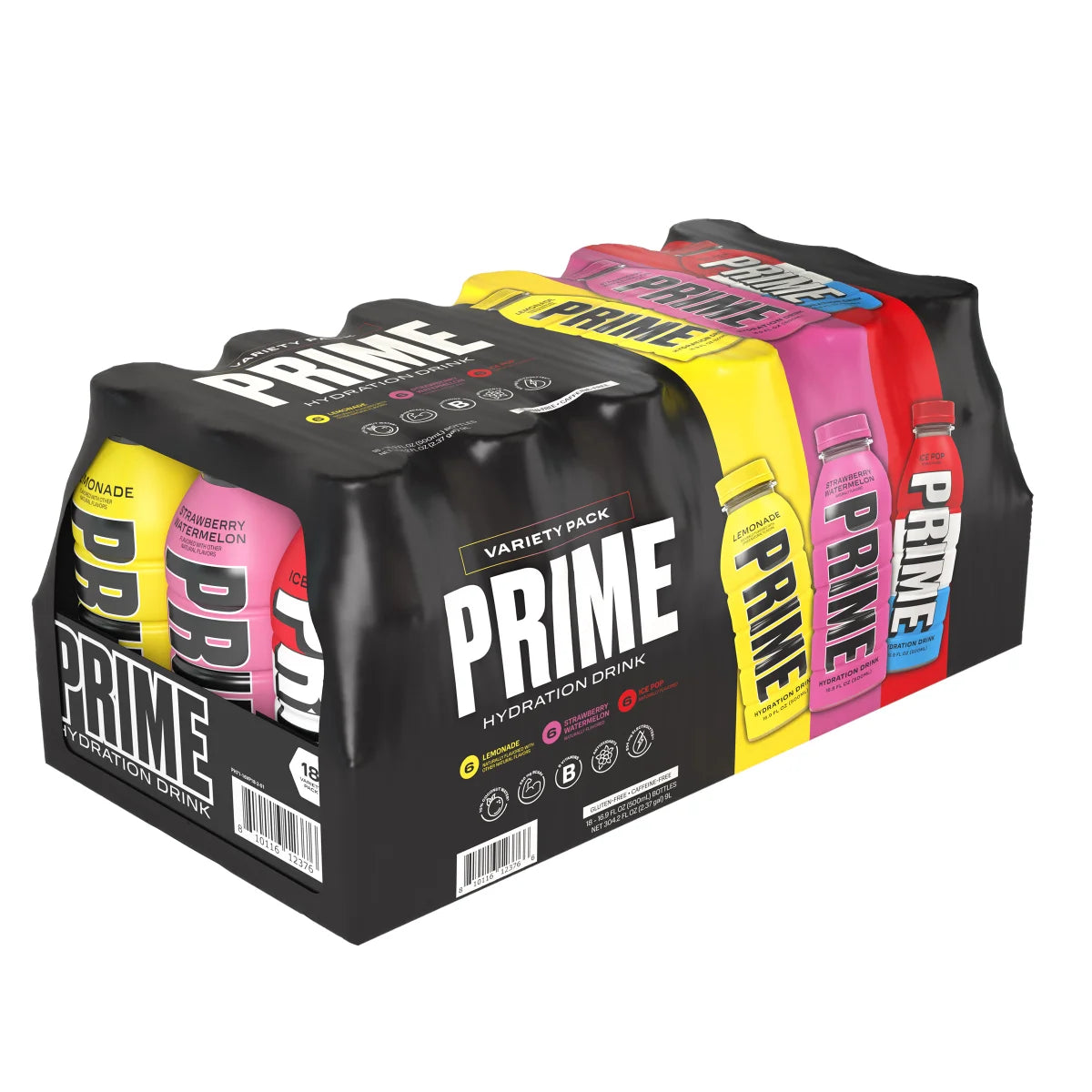 Prime Hydration Drink, Variety Pack, 16.9 fl oz, 18-count