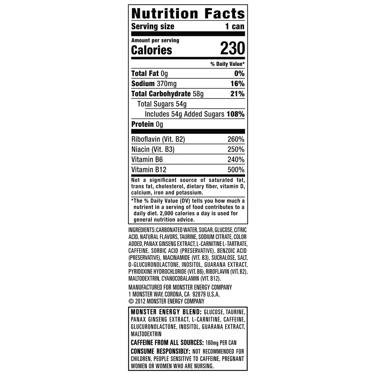 Monster Energy Drink, Original, 16 fl oz, 24 ct