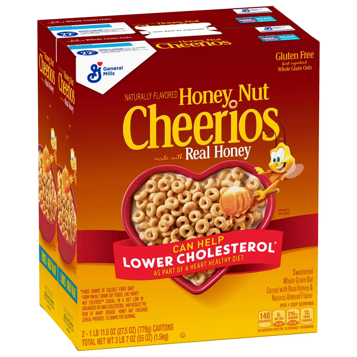 General Mills, Cheerios Cereal, Honey Nut, 27.5 oz, 2-Count