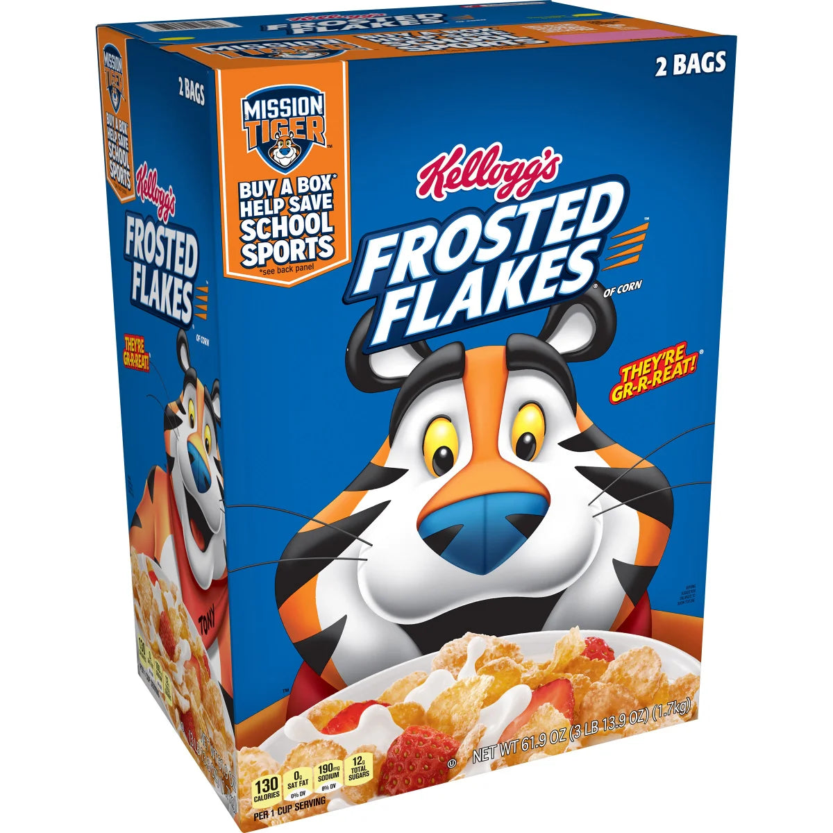Kellogg's Frosted Flakes Cereal, 30.95 oz, 2-count