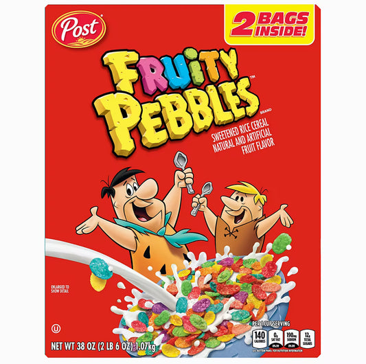 Post Fruity Pebbles Crispy Rice Cereal, 2 pk./19 oz.