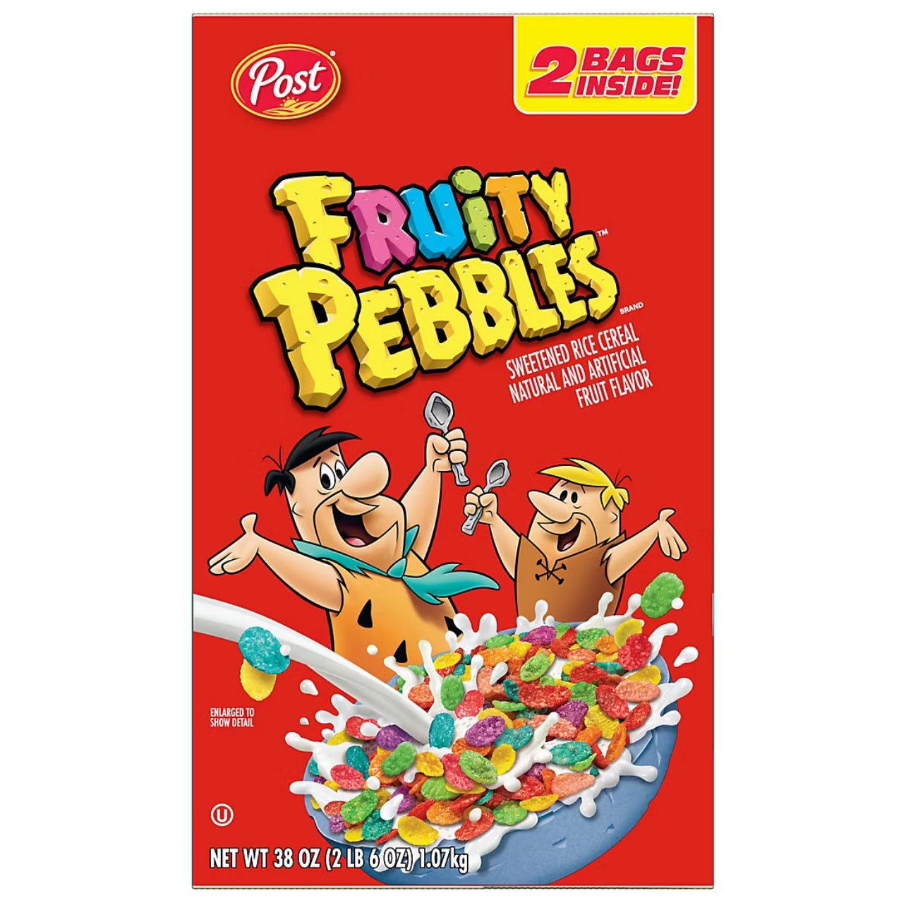 Post Fruity Pebbles Crispy Rice Cereal, 2 pk./19 oz.
