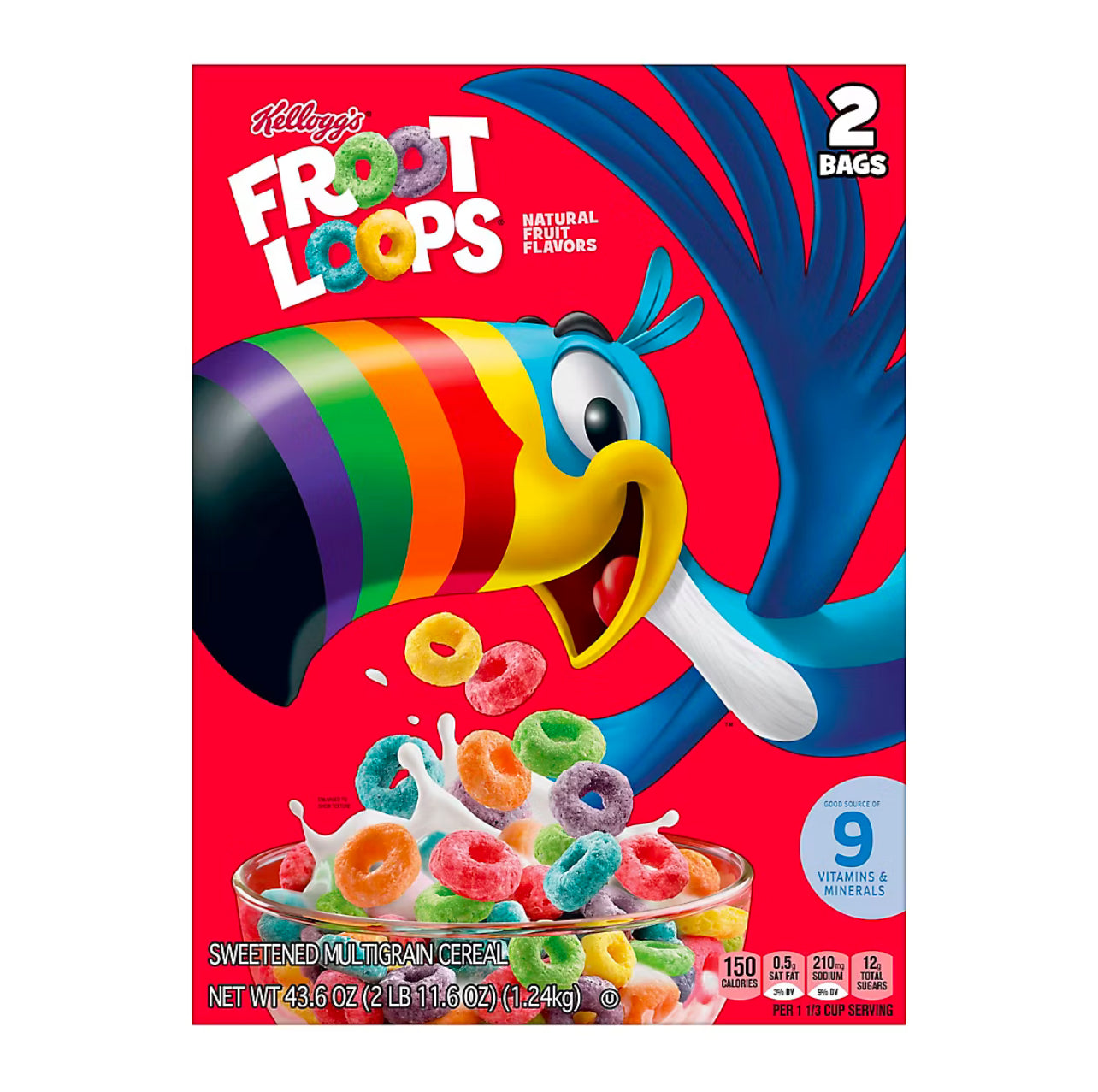 Kellogg's Froot Loops Breakfast Cereal, 2 pk.