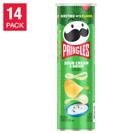 Pringles Potato Chips, Sour Cream & Onion, 5.57 oz, 14-count