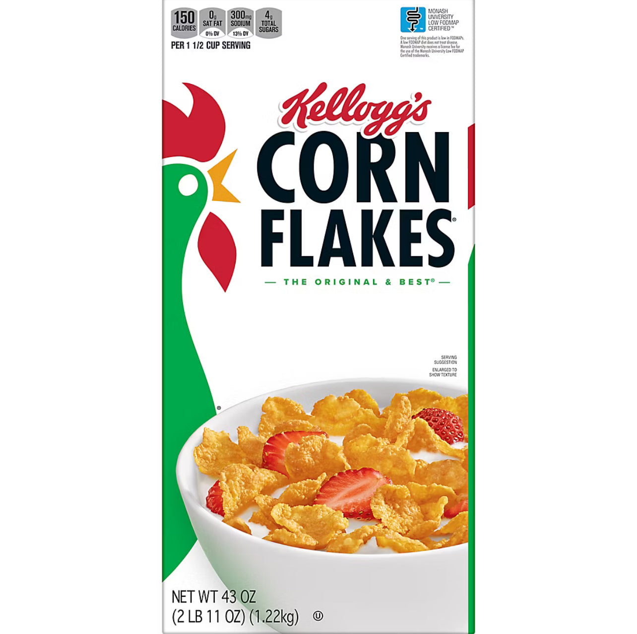 Kellogg's Corn Flakes Breakfast Cereal, 2 pk.
