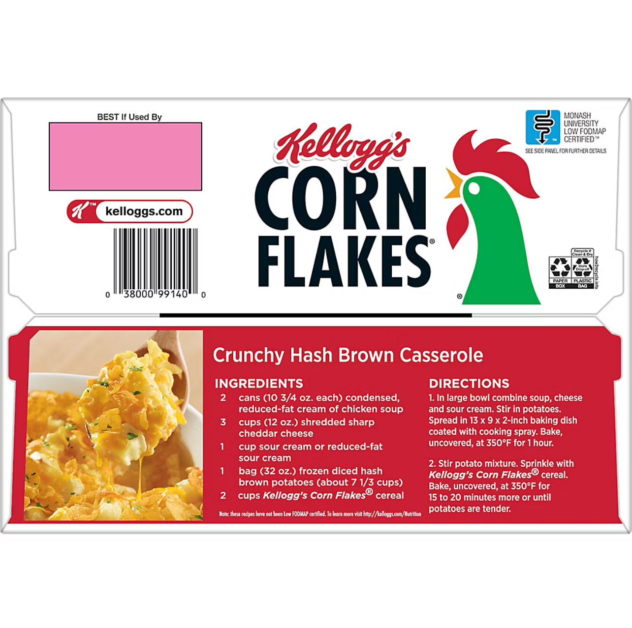 Kellogg's Corn Flakes Breakfast Cereal, 2 pk.