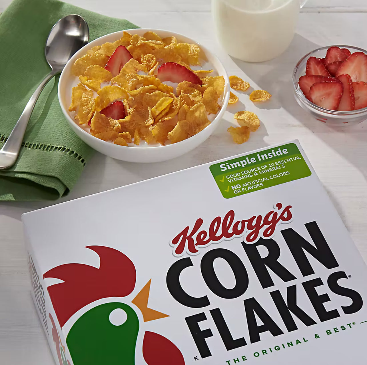 Kellogg's Corn Flakes Breakfast Cereal, 2 pk.