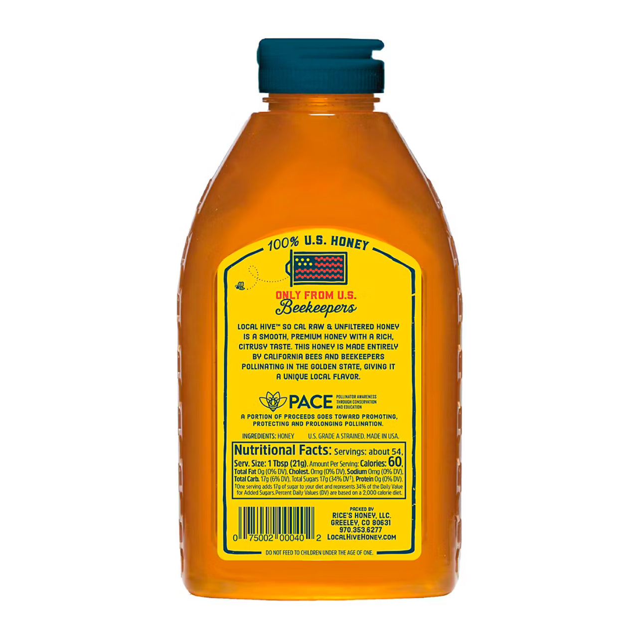 Local Hive Honey 100% U.S. Raw Honey, 40 oz.