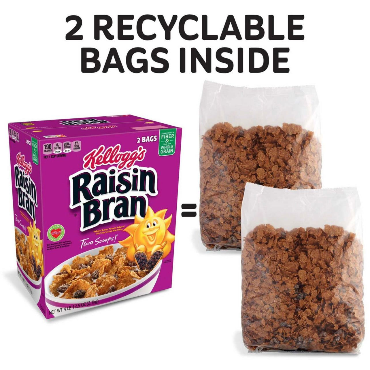 Kellogg's Raisin Bran Breakfast Cereal, 2 pk.