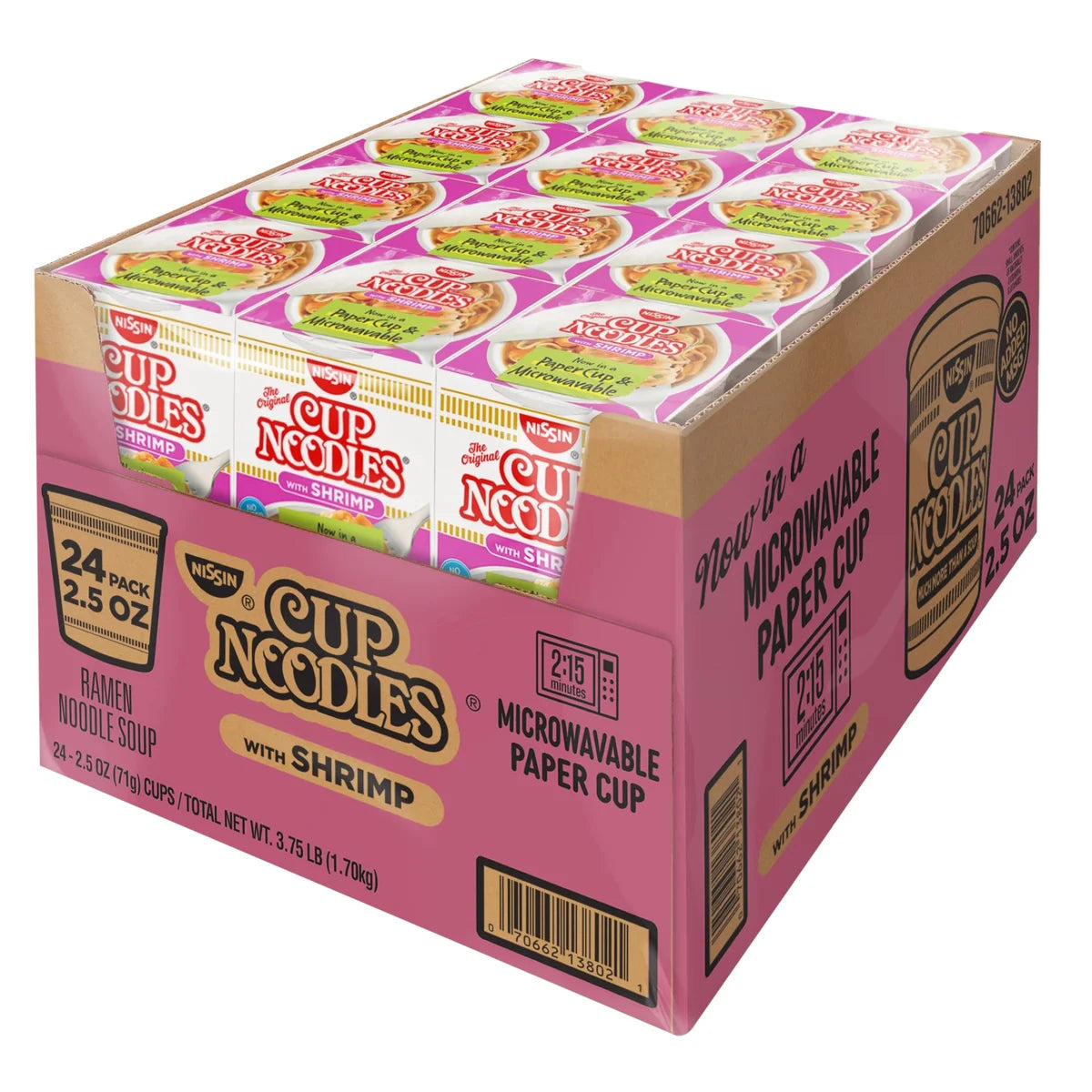 Nissin Cup Noodles, Shrimp, 2.5 oz, 24-count