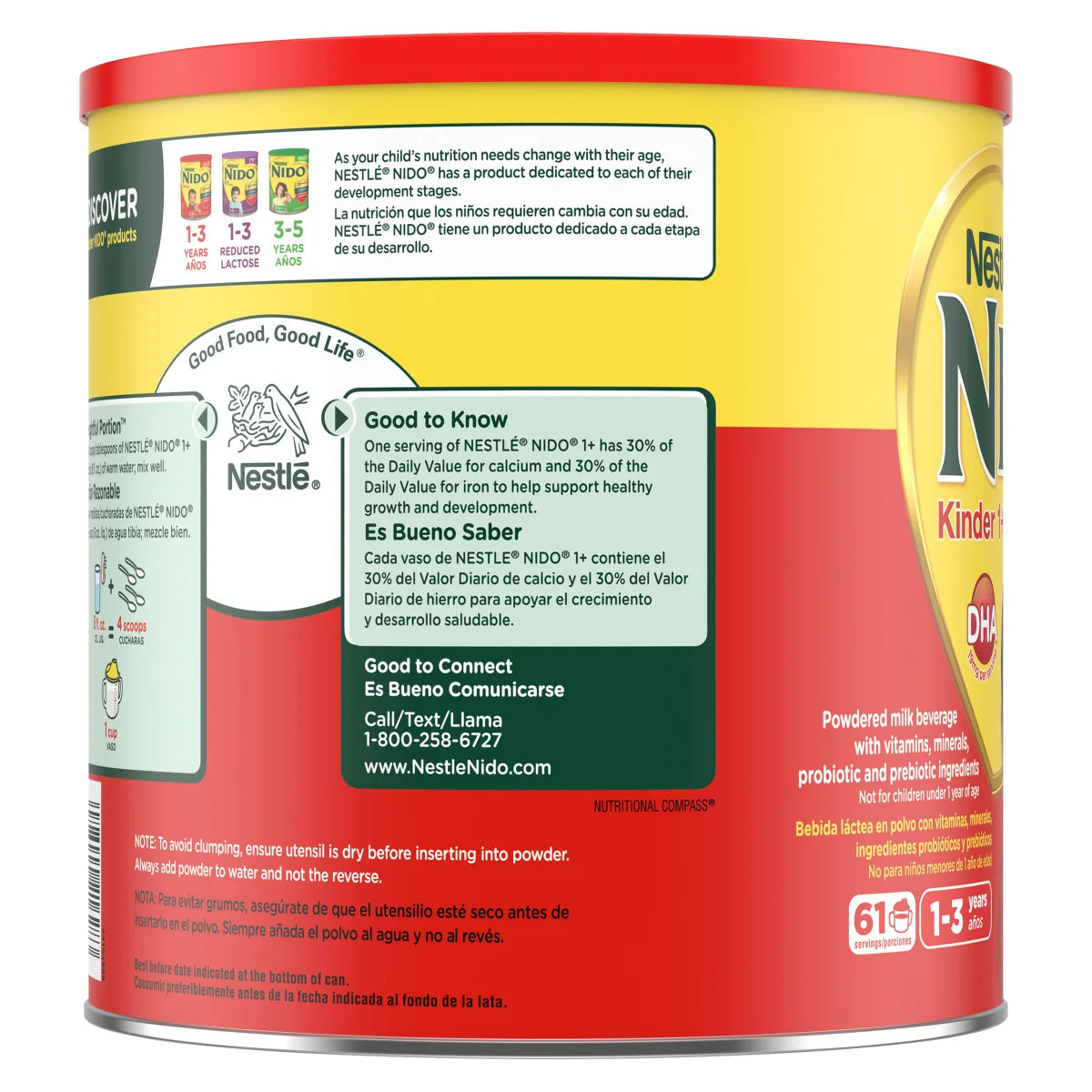 Nestle Nido Kinder 1+ Toddler Powdered Milk, 4.85 lbs