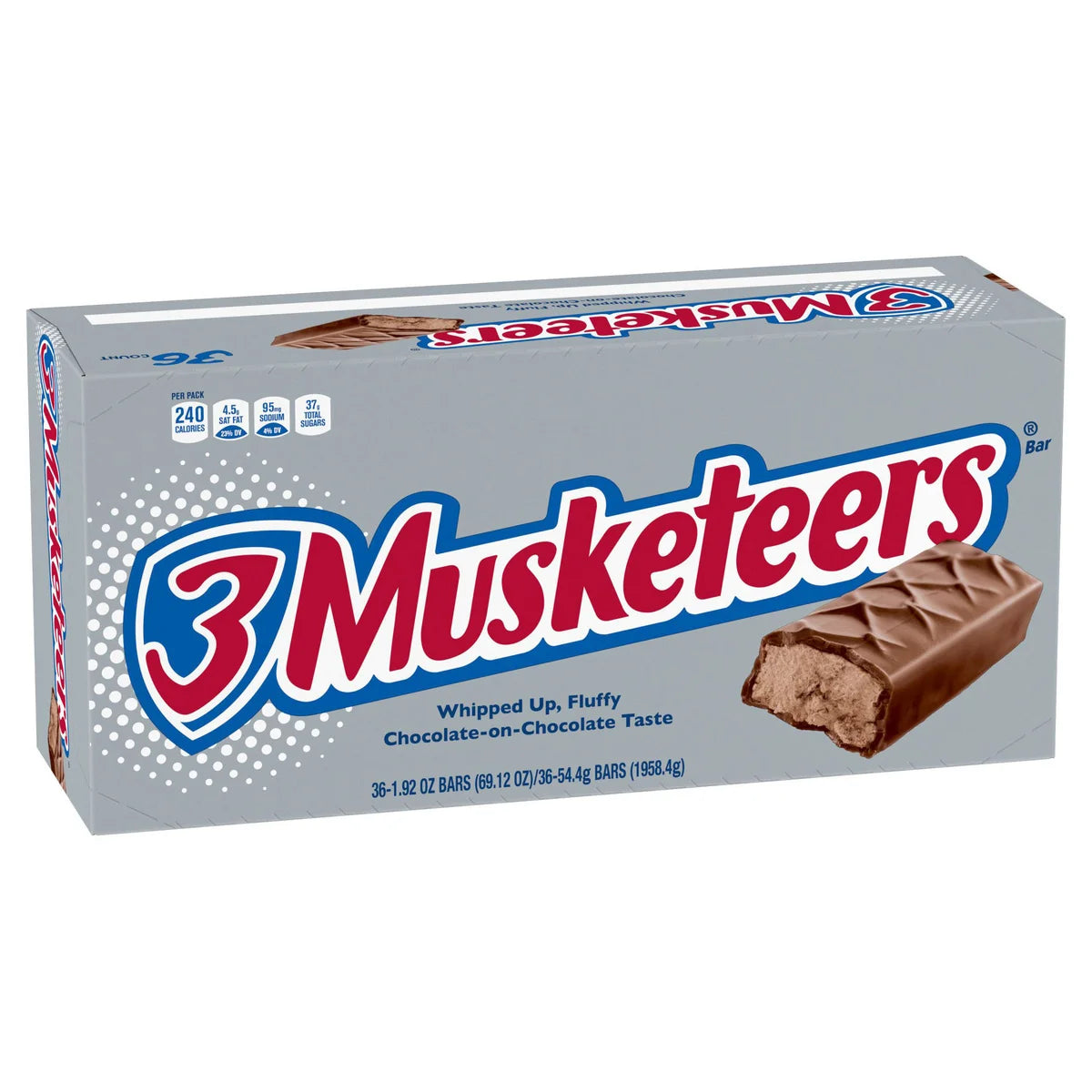 3 Musketeers Chocolate Candy Bar, Full Size, 1.92 oz, 36-count