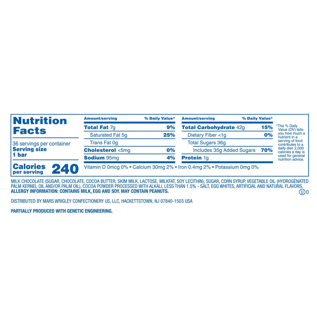 3 Musketeers Chocolate Candy Bar, Full Size, 1.92 oz, 36-count