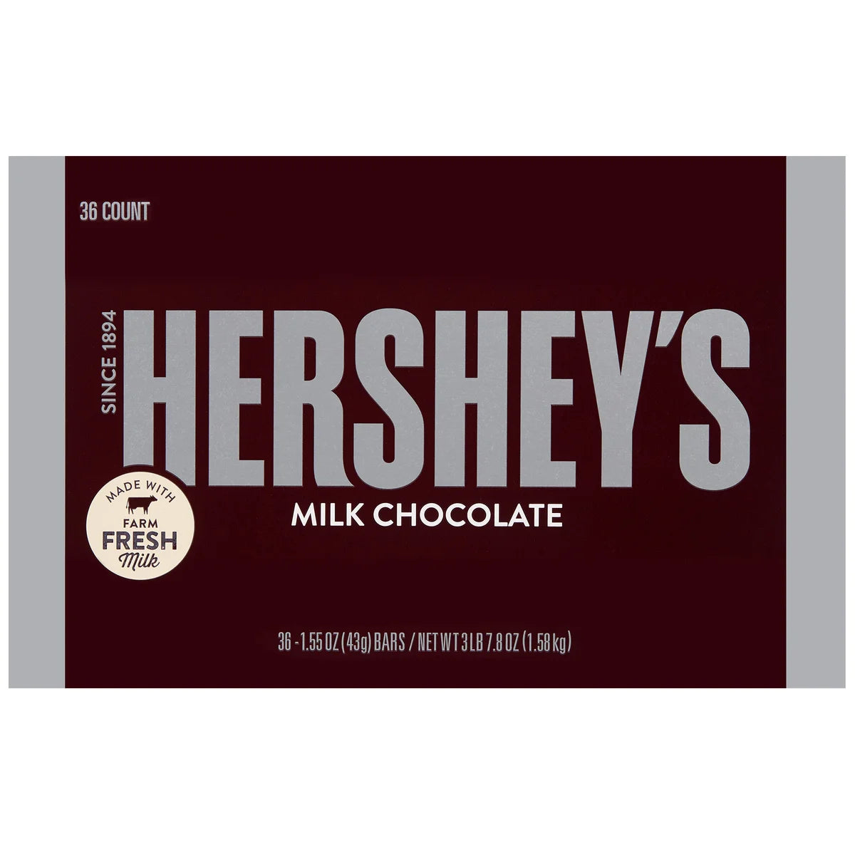Hershey's Milk Chocolate, 1.55 oz, 36-count