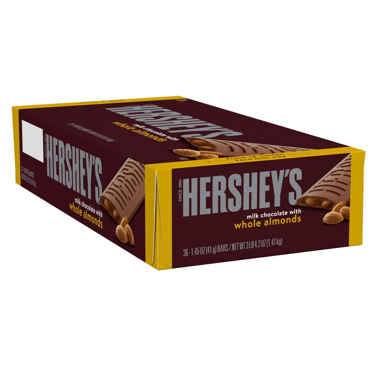 Hershey's Milk Chocolate With Almonds, 1.45 oz, 36-count