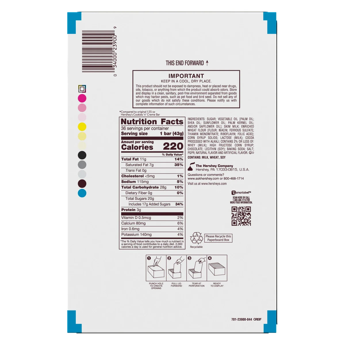 Hershey's, Cookies N' Creme, 1.55 oz, 36-count