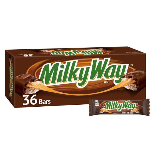 Milky Way Full Size Chocolate Candy, Caramel, 1.84 oz, 36-count