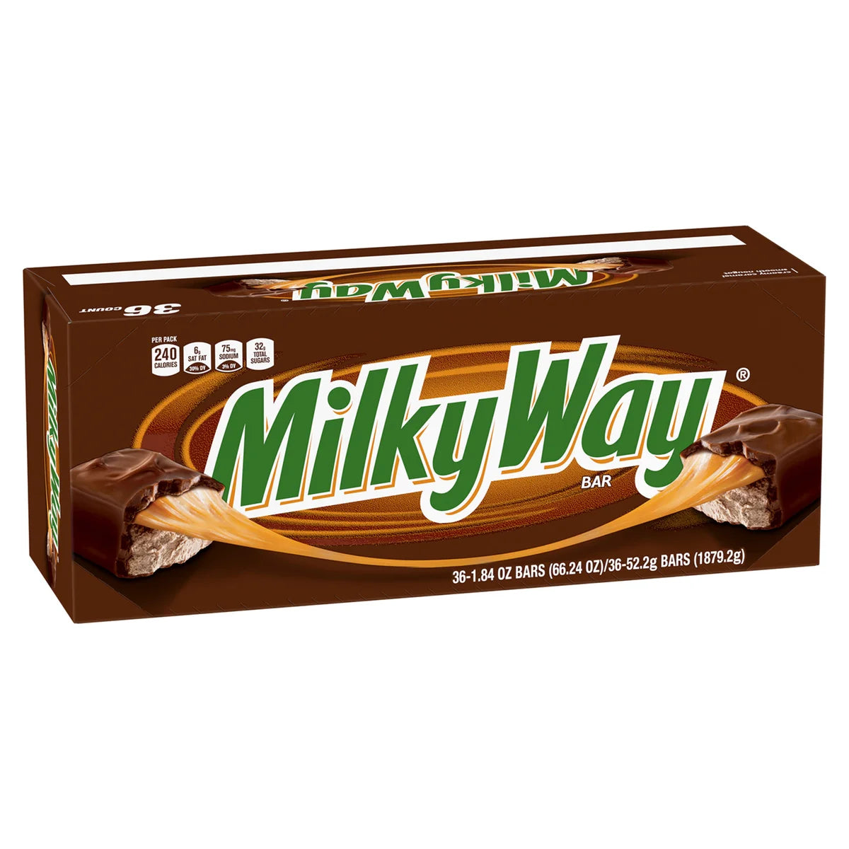 Milky Way Full Size Chocolate Candy, Caramel, 1.84 oz, 36-count