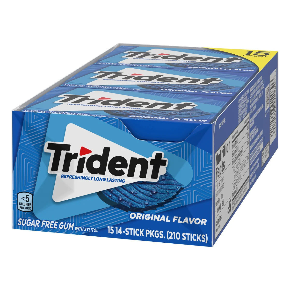 Trident Sugar Free Gum, Original, 14-count, 15-pack