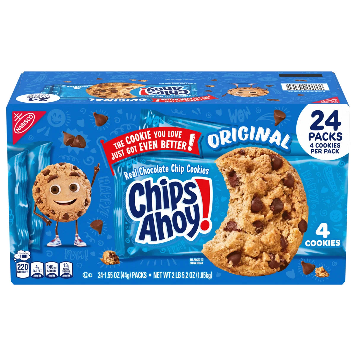 Chips Ahoy! Cookies, Chocolate Chip, 1.55 oz, 24-count