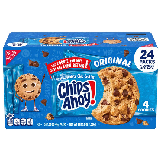 Chips Ahoy! Cookies, Chocolate Chip, 1.55 oz, 24-count