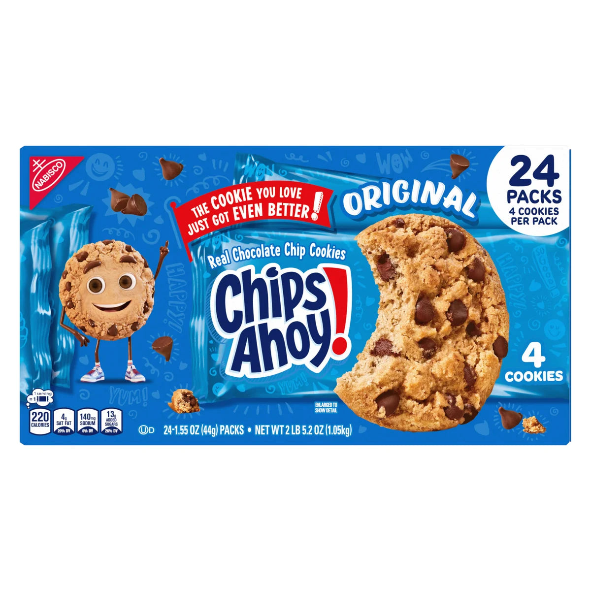 Chips Ahoy! Cookies, Chocolate Chip, 1.55 oz, 24-count