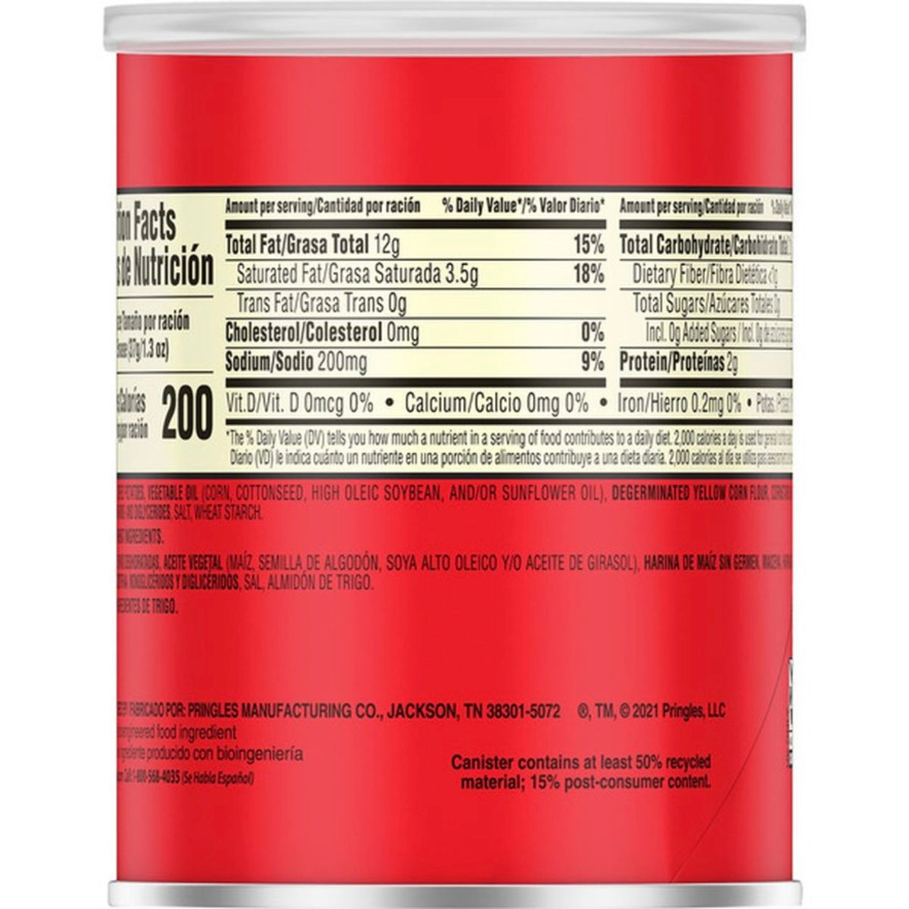 Pringles Potato Crisps Chips, Original (1.4 oz, 12 ct)