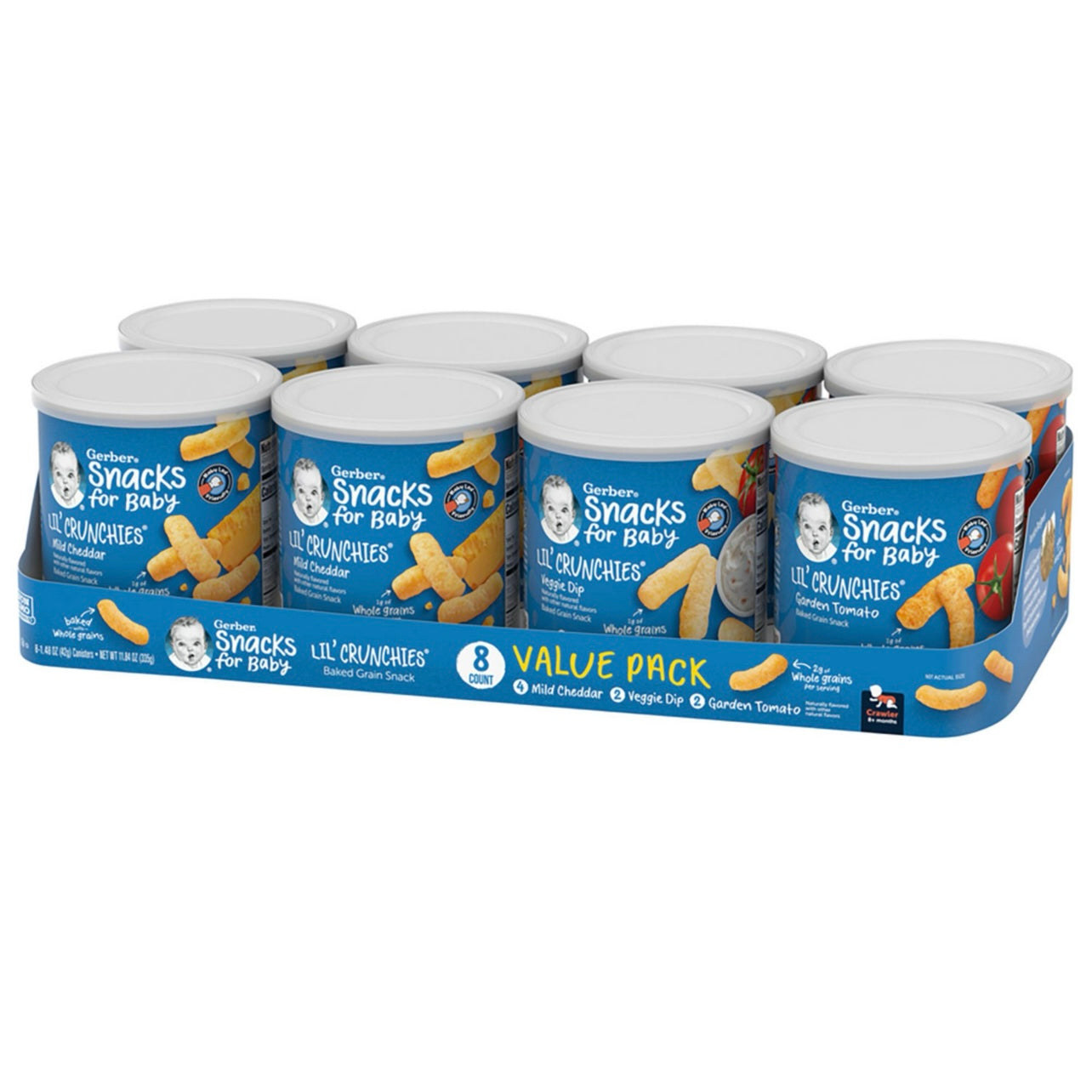 Gerber Lil' Crunchies Baked Grain Snack, Variety Pack 1.48 oz., 8 ct.