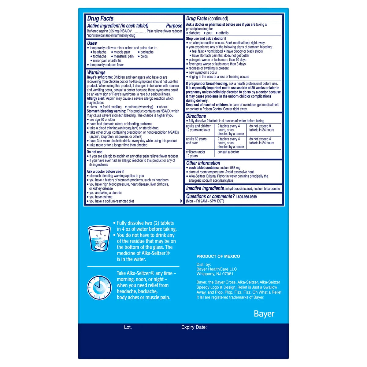 Alka-Seltzer Original, 2 Effervescent Tablets, 58 Pouches