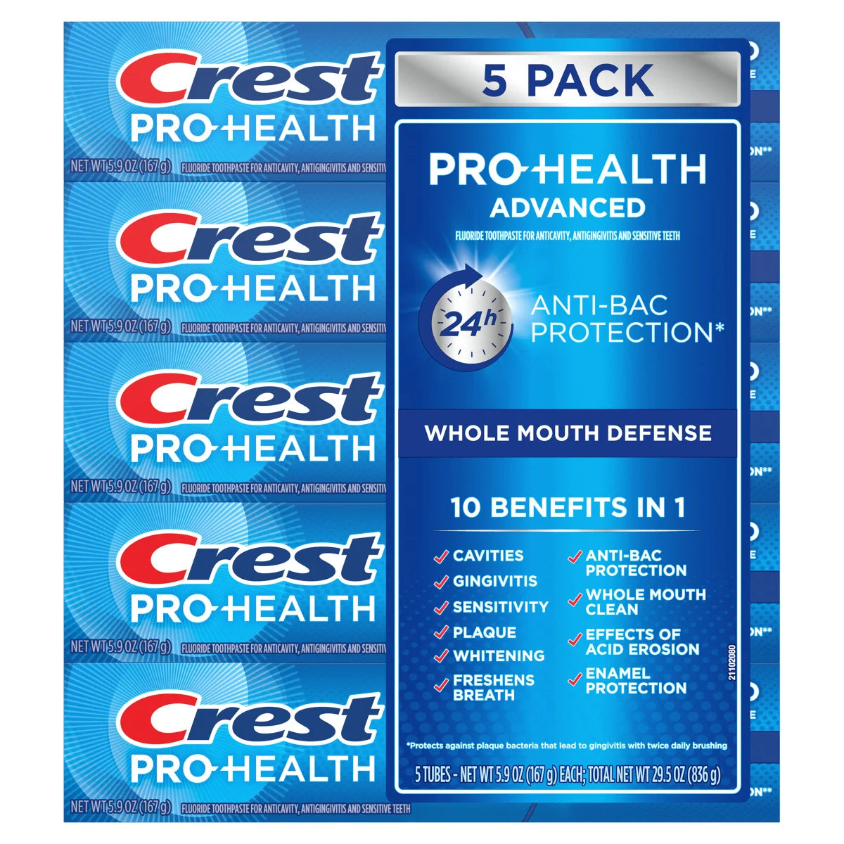 Crest Pro Health Advanced Toothpaste, 5.9 oz, 5-pack
