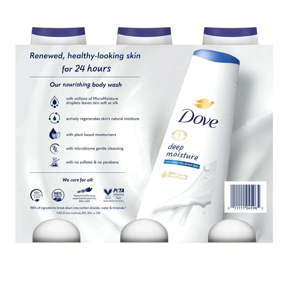 Dove Deep Moisture Body Wash, 23 oz, 3-pack