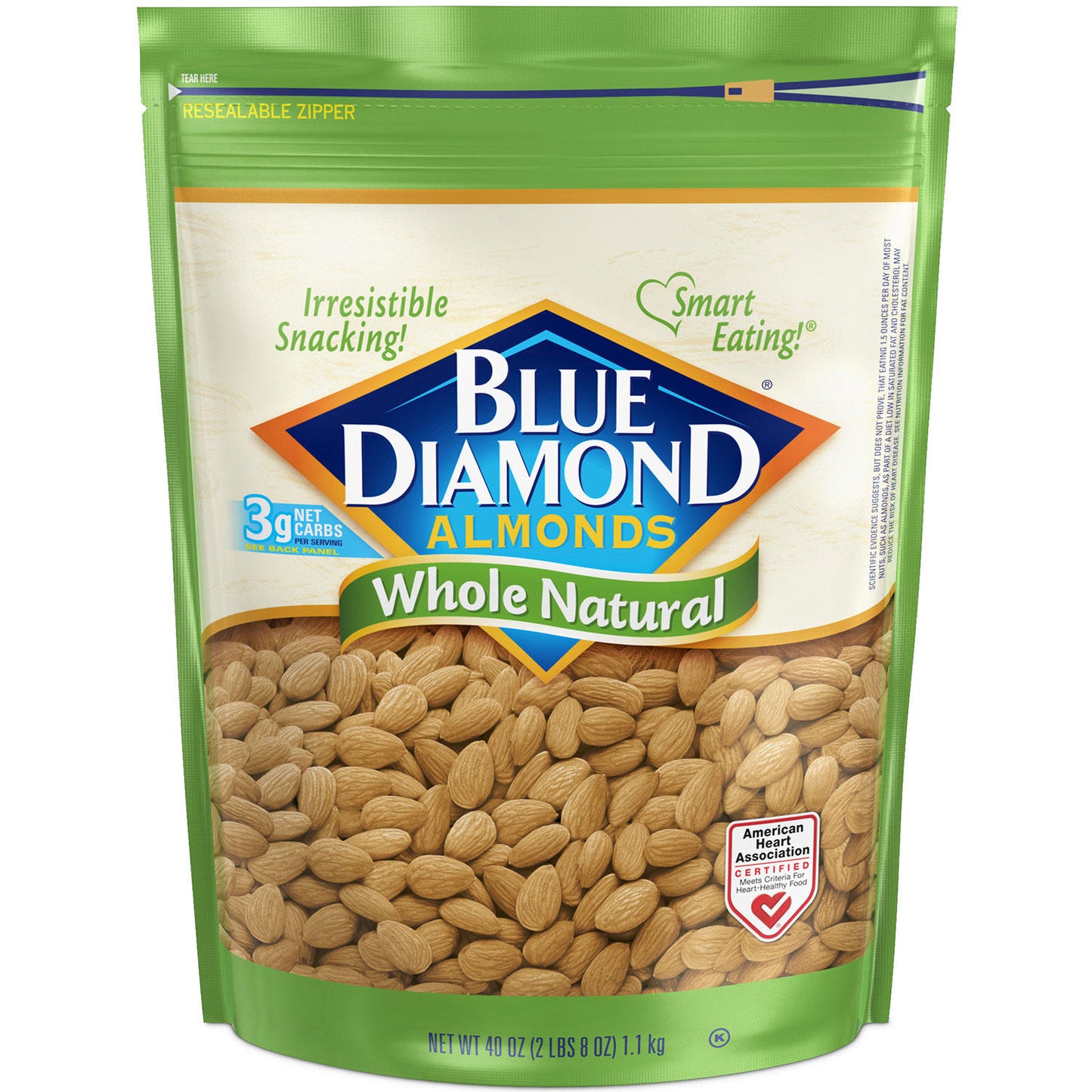 Blue Diamond Whole Natural Almonds, 40 oz.