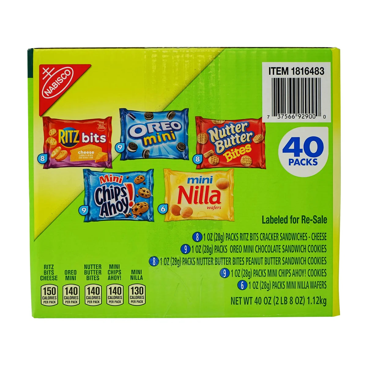 Nabisco Cookies & Crackers, Variety Pack, 1 oz, 40-count