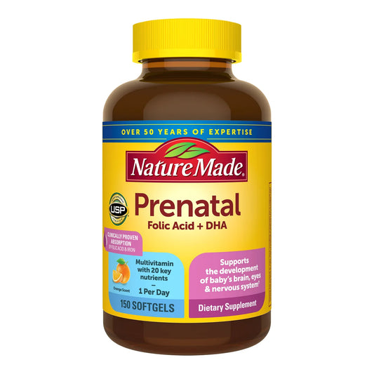 Nature Made Prenatal Folic Acid + DHA, 150 Softgels