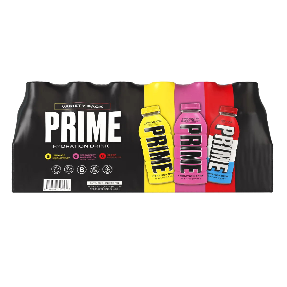Prime Hydration Drink, Variety Pack, 16.9 fl oz, 18-count