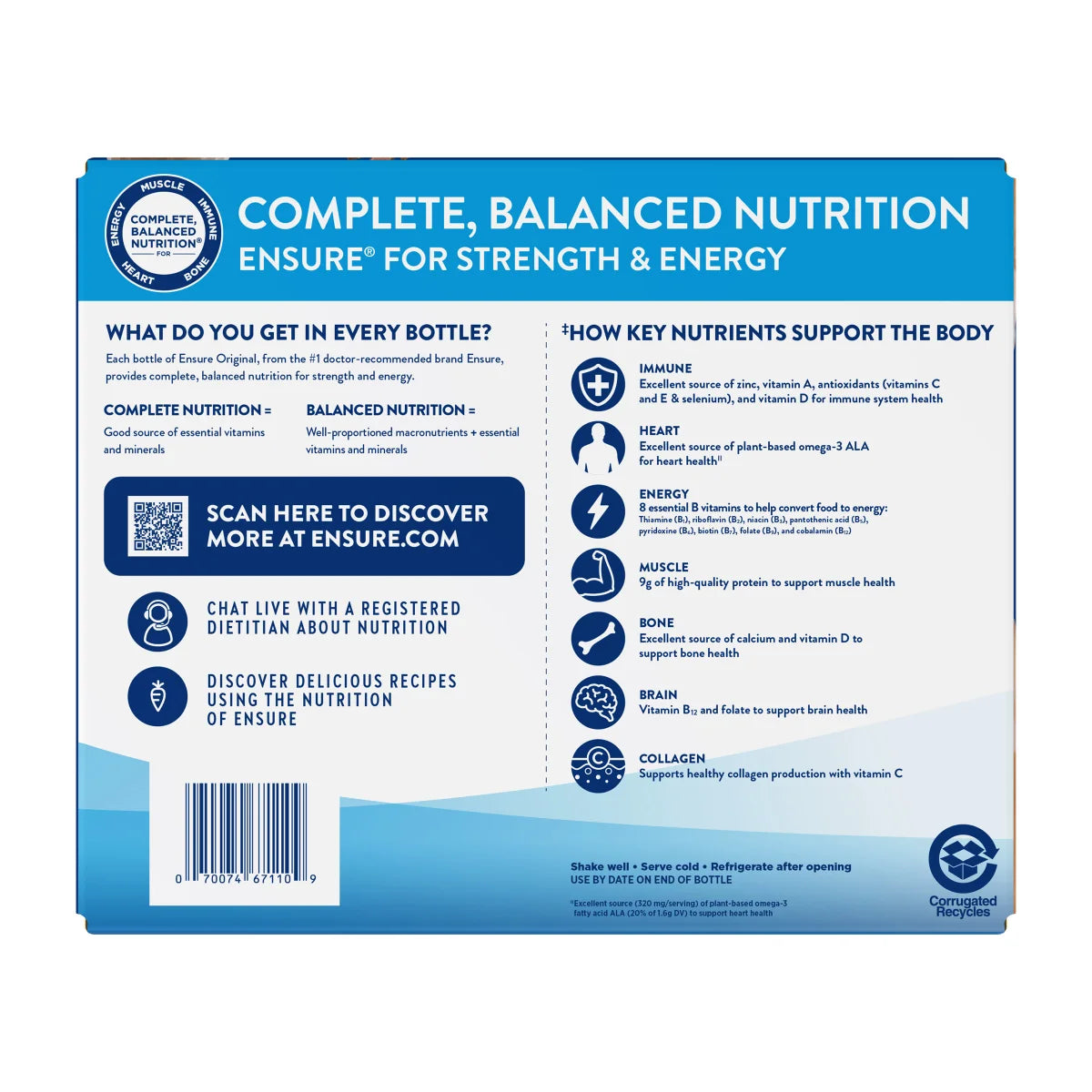 Ensure Original Nutrition Shake, Milk Chocolate, 8 fl. oz, 30-pack