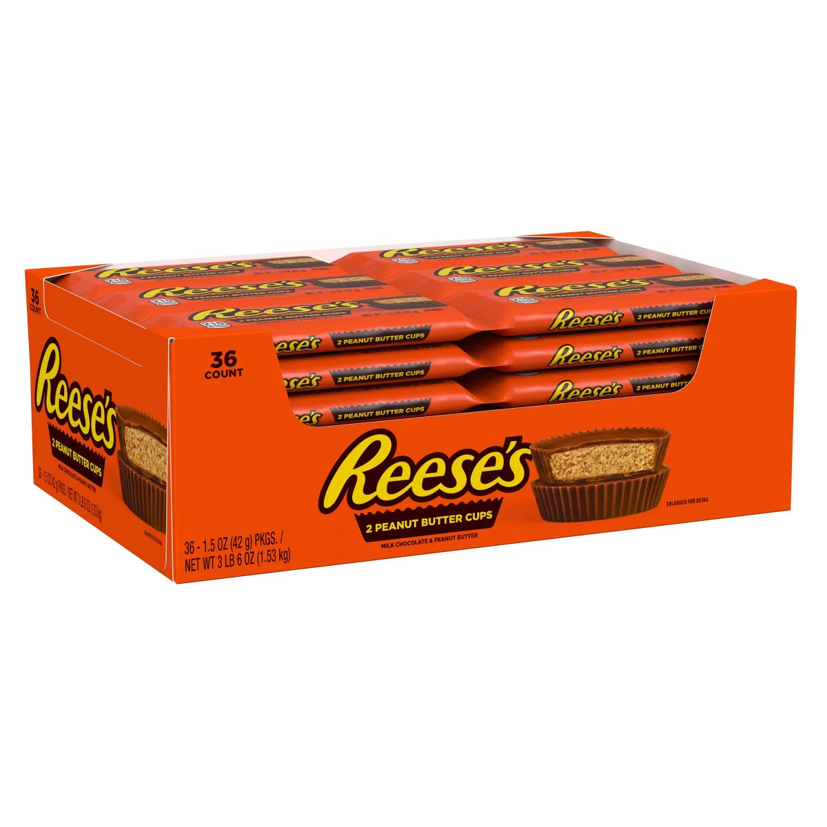 Reese's Peanut Butter Cups, Milk Chocolate, 1.5 oz, 36-count