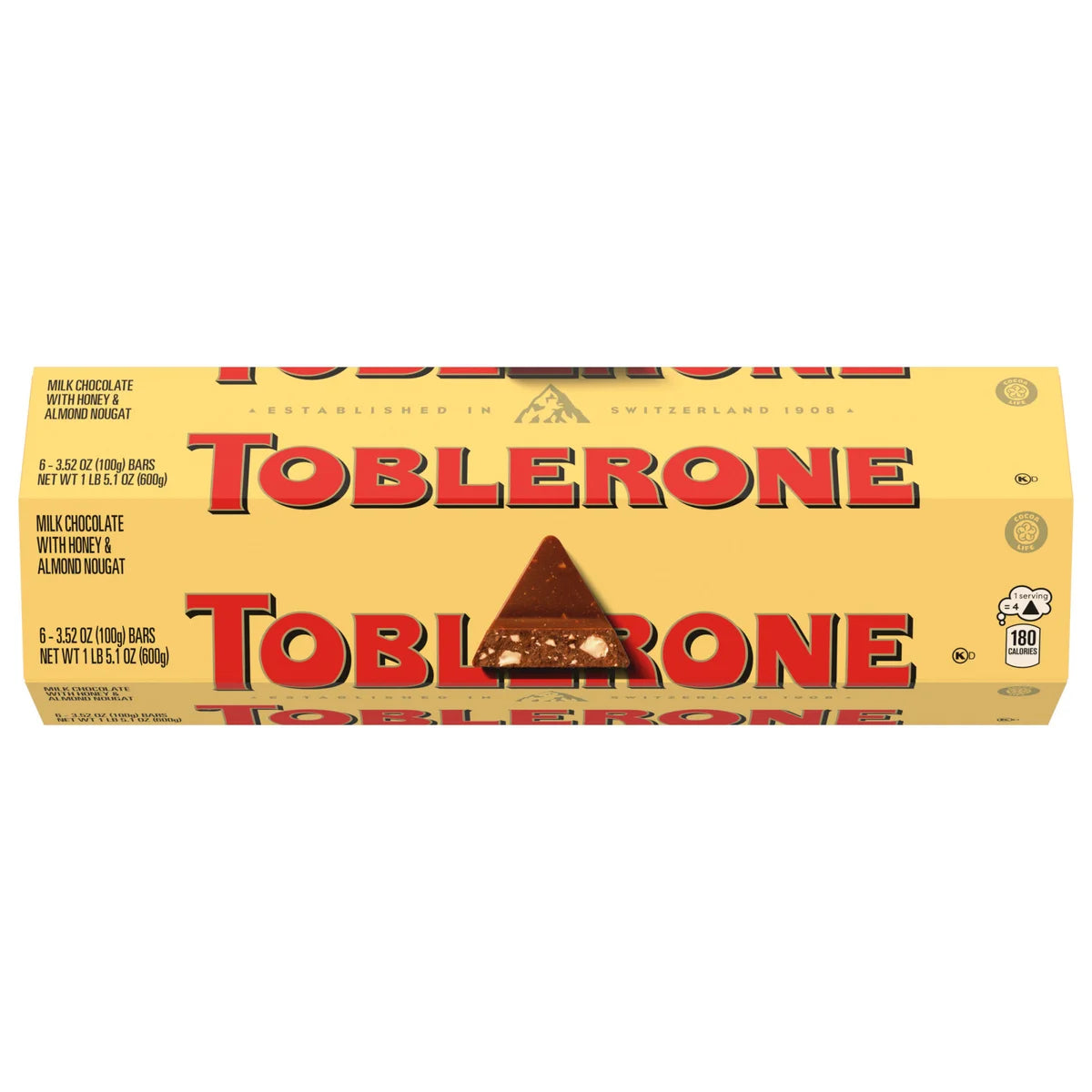 Toblerone Swiss Milk Chocolate Bar, 3.52 oz, 6-Count