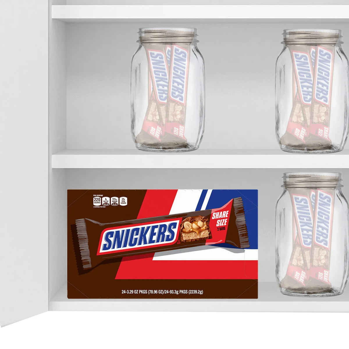 Snickers Chocolate Candy Bars, Share Size, 3.29 oz, 24 count