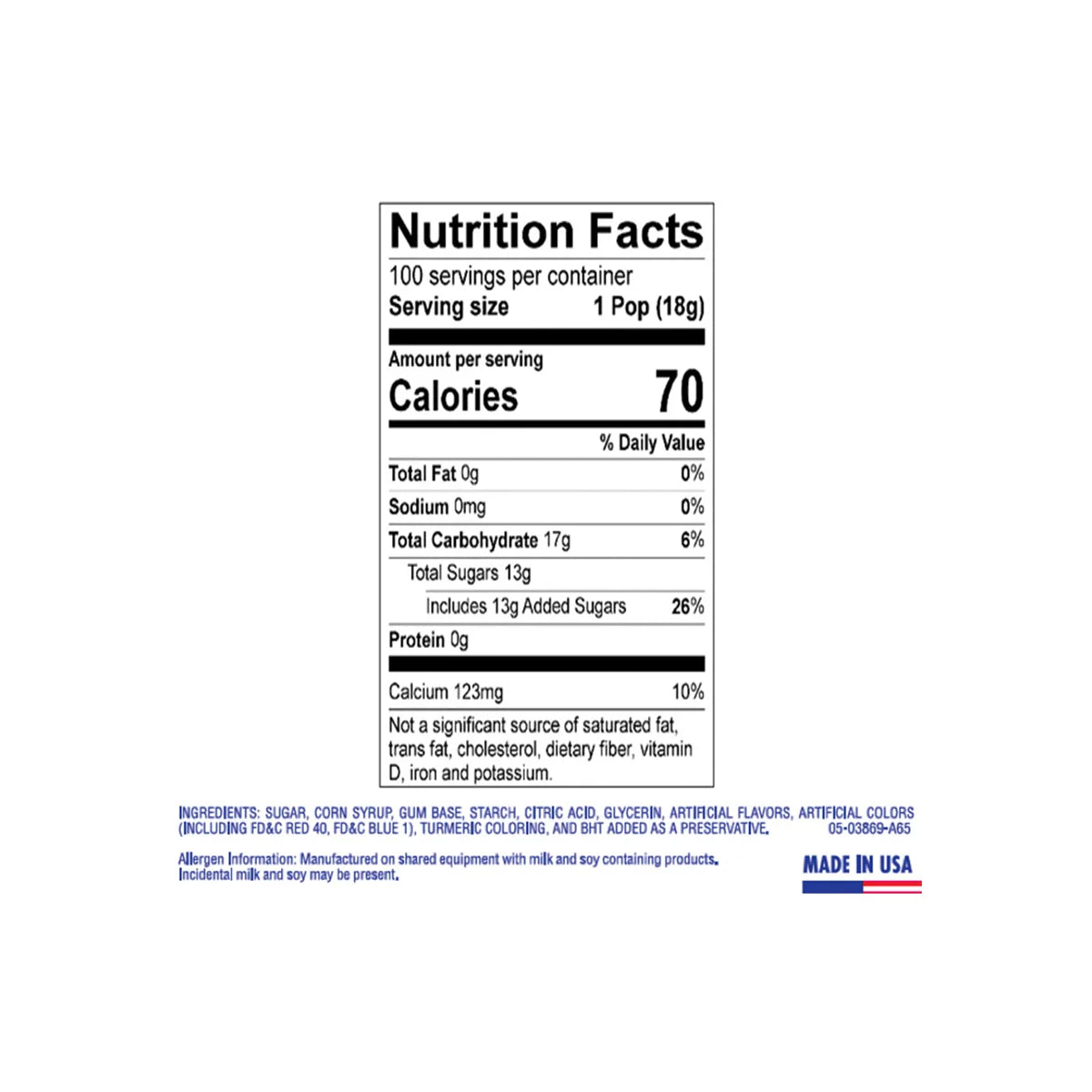 Charms Blow Pop, 0.65 oz, Assorted Bubble Gum Filled Pops, 100-count